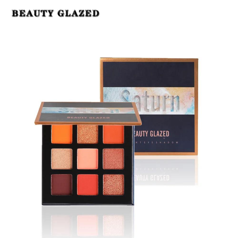 Beauty Glazed 9 Colors Eyeshadow Pallete Pink Yellow Glitter Shimmer Matte Eye Shadow Makeup Palette Cosmetic Waterproof Pigment The Trendy Boutik